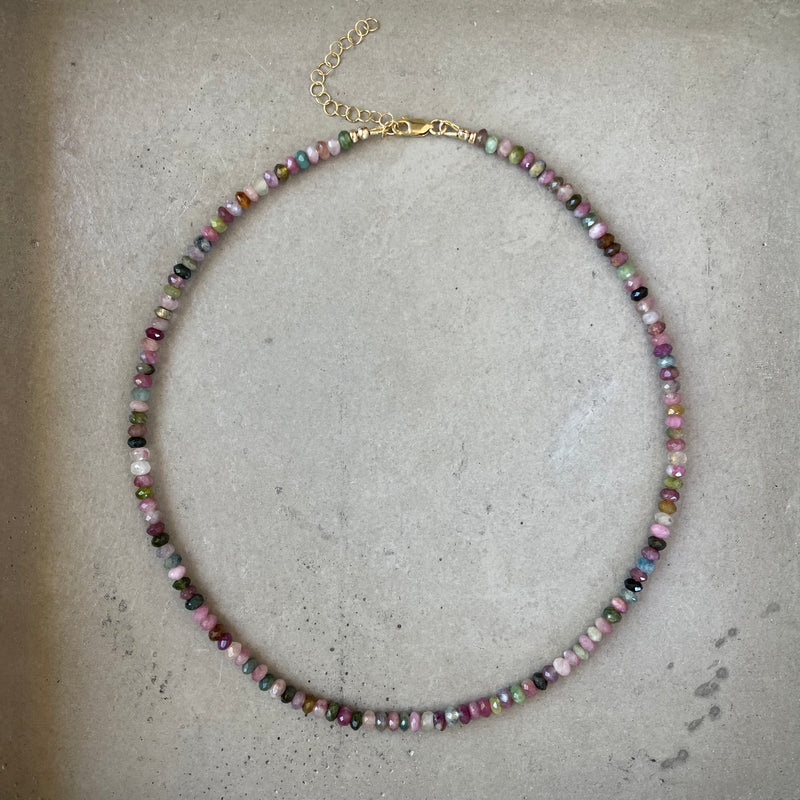 Multi Tourmaline Faceted Necklace