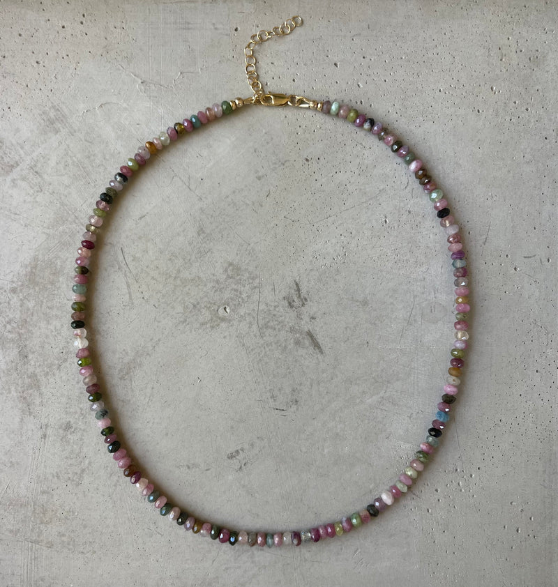 Multi Tourmaline Faceted Necklace