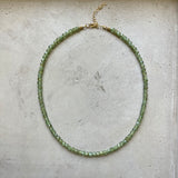 Green Apatite Cube Necklace