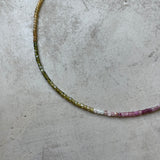 Multi Tourmaline Mini Cube Necklace
