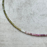 Multi Tourmaline Mini Cube Necklace