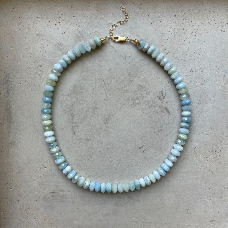 Aquamarine Faceted Necklace