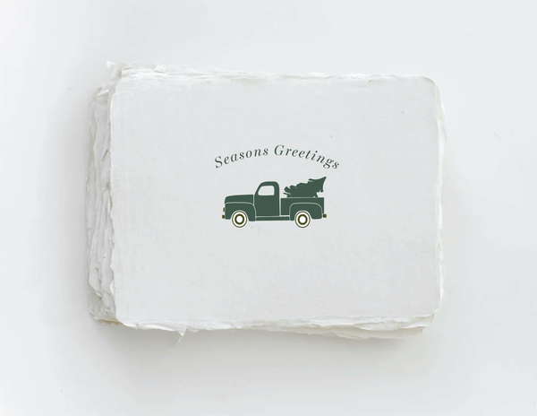 Seasons Greetings-  Truck Christmas Holiday Greeting Card