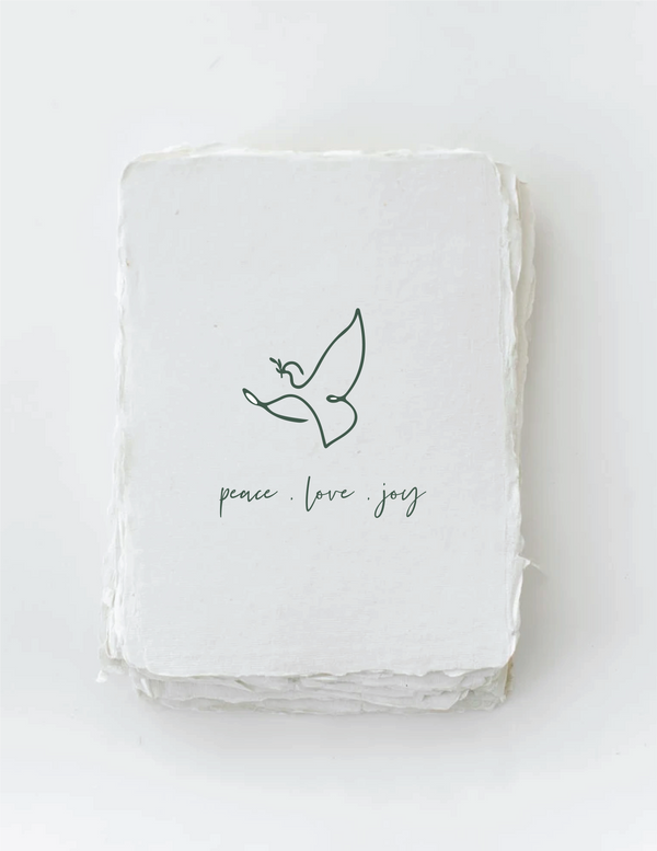 Peace. Love. Joy. - Dove Christmas Holiday Greeting Card